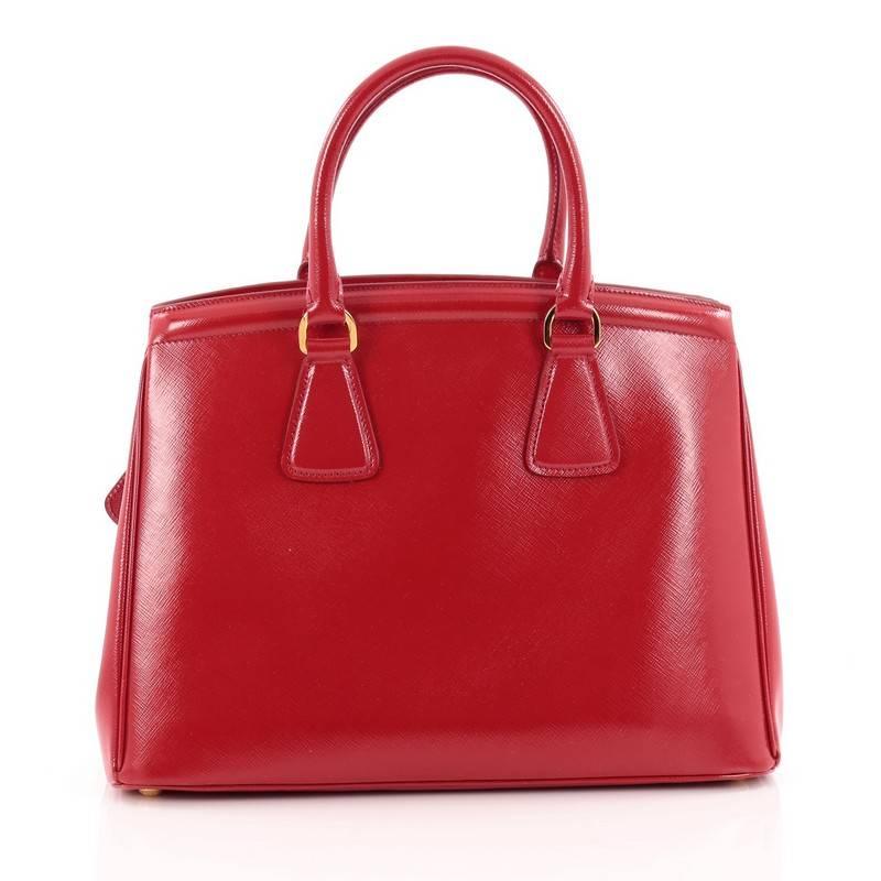 Prada Parabole Handbag Vernice Saffiano Leather In Good Condition In NY, NY