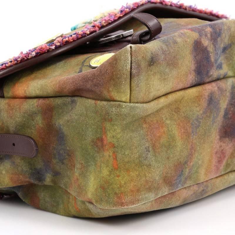 Brown Chanel On The Pavement Graffiti Messenger Bag Canvas Large