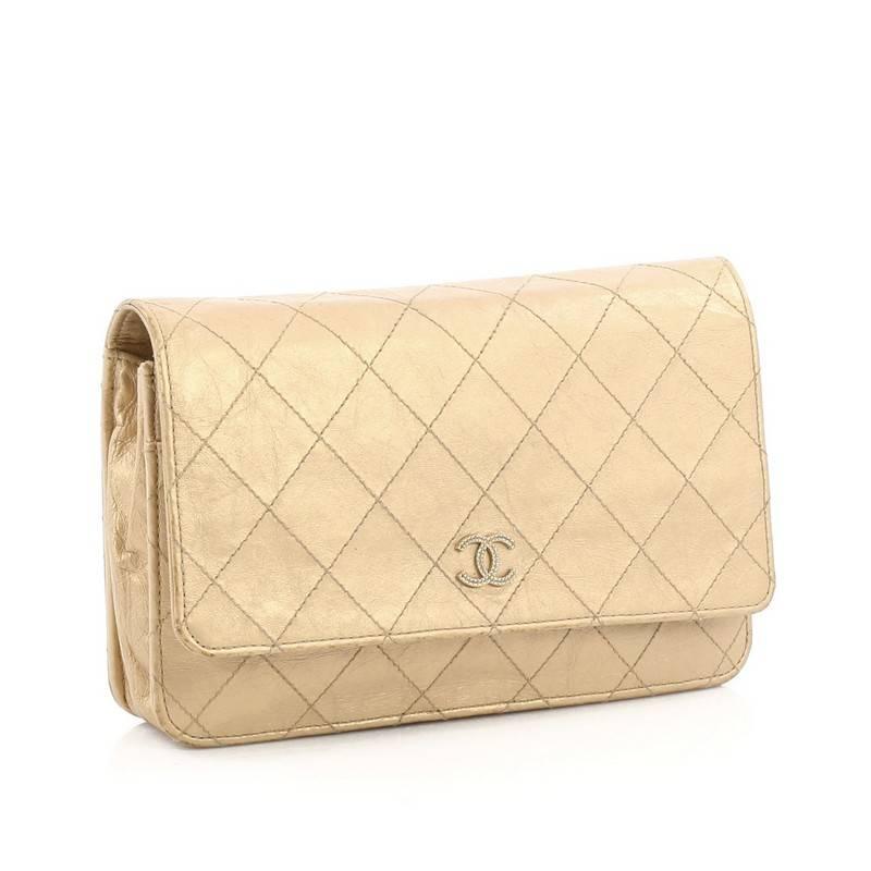 Chanel Palette Wallet On Chain Quilted Aged Calfskin In Good Condition In NY, NY