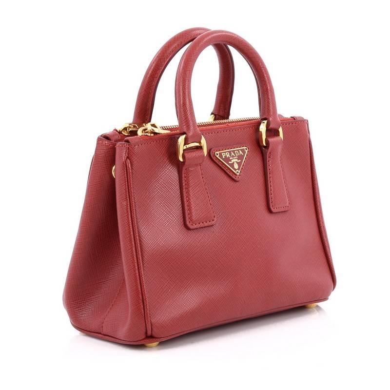 Brown Prada Galleria Crossbody Bag Saffiano Leather Mini