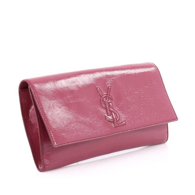 Pink Saint Laurent Belle de Jour Clutch Leather Small