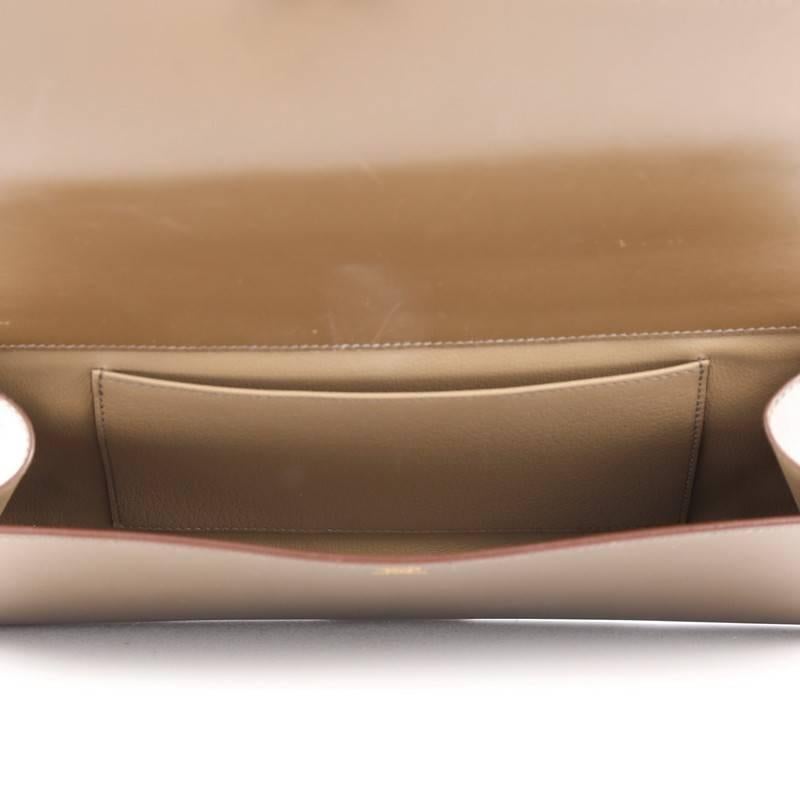 Brown Hermes Medor Clutch Box Calf 29