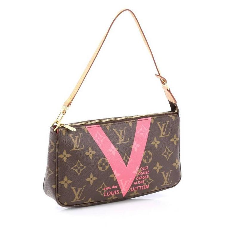 Louis Vuitton Pochette Handbag, Limited Edition in Pink Monogram