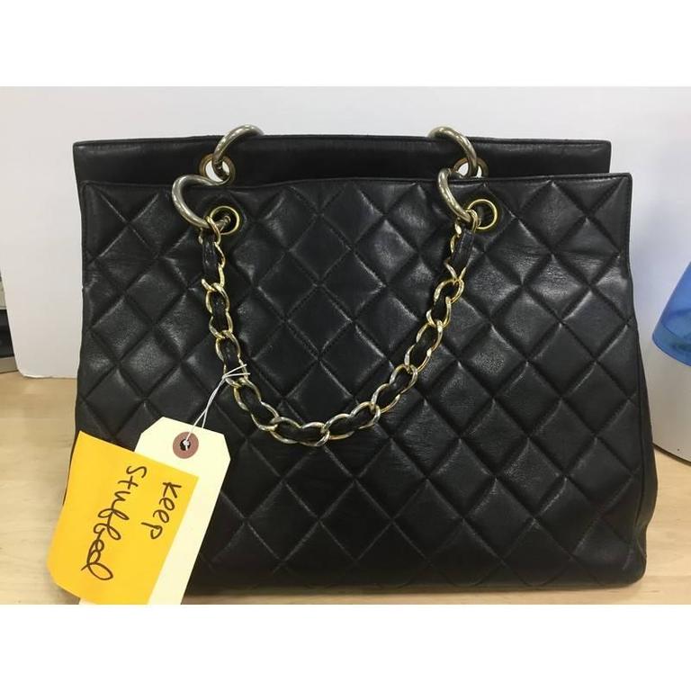 Chanel Vintage Grand Shopping Tote Quilted Lambskin at 1stDibs