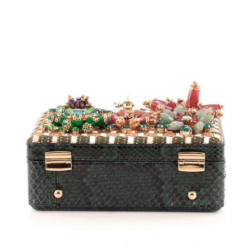 Dolce & Gabbana Treasure Box Bag Embellished Raffia and Python Small 1
