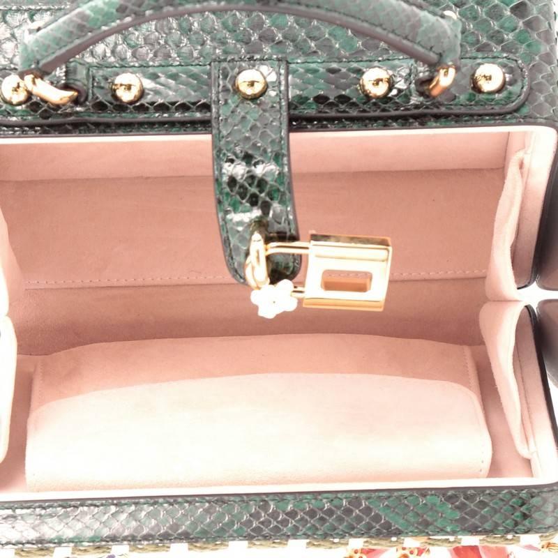 Dolce & Gabbana Treasure Box Bag Embellished Raffia and Python Small 2
