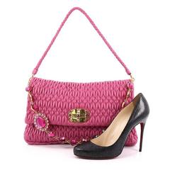 Miu Miu Crystal Clutch Matelasse Leather Large