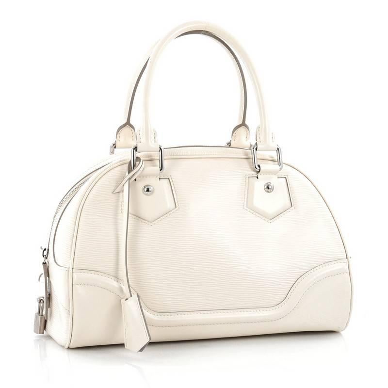 Beige Louis Vuitton Montaigne Bowling Bag Epi Leather PM
