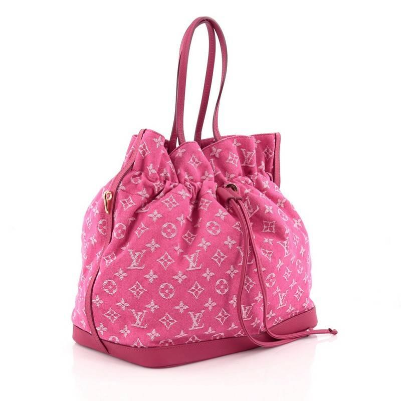 Pink Louis Vuitton Noefull Handbag Denim MM