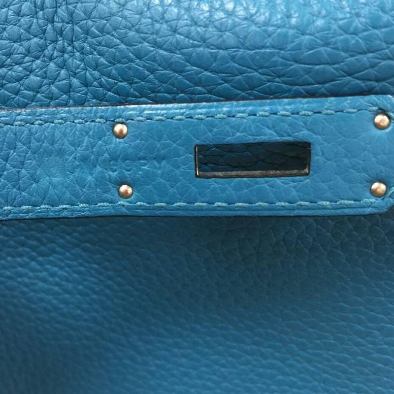 Hermes Birkin Handbag Blue Izmir Clemence with Palladium Hardware 30 2