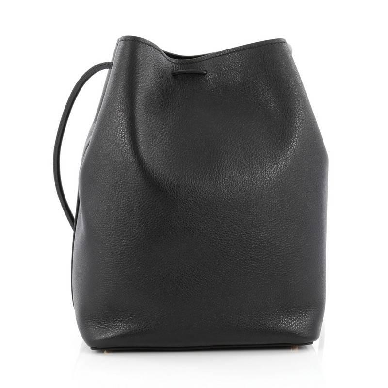 Black Tom Ford Tassel Bucket Bag Leather Medium