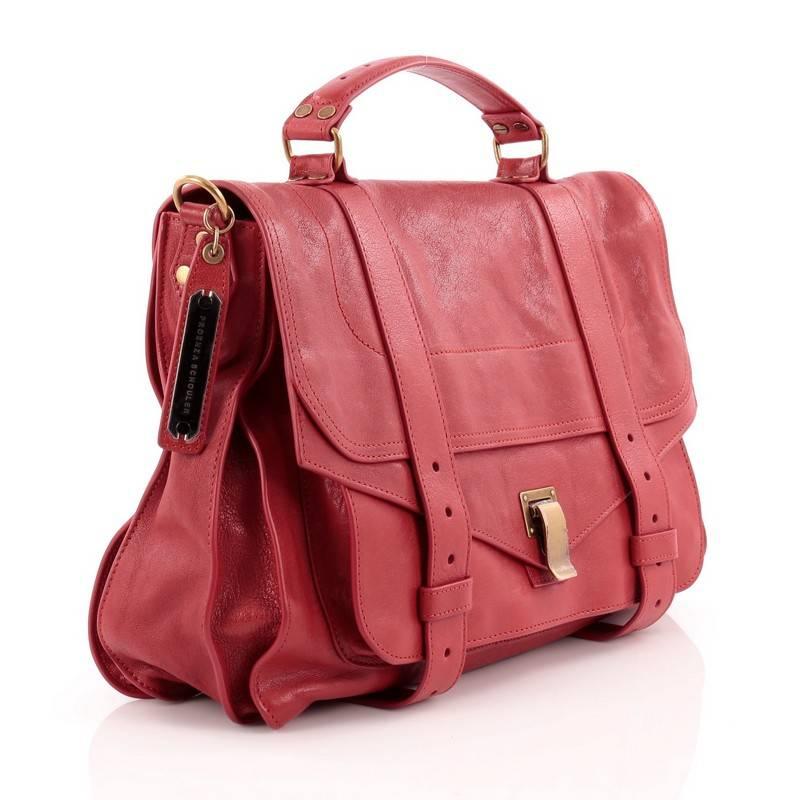 Red Proenza Schouler PS1 Satchel Leather Large