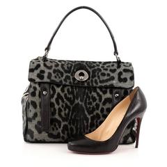 Saint Laurent Muse Two Handbag Leopard Print Pony Hair Medium