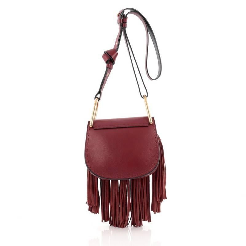 Brown Chloe Hudson Fringe Tassel Handbag Leather Mini