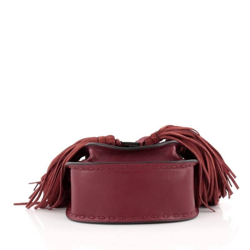 Chloe Hudson Fringe Tassel Handbag Leather Mini In Good Condition In NY, NY
