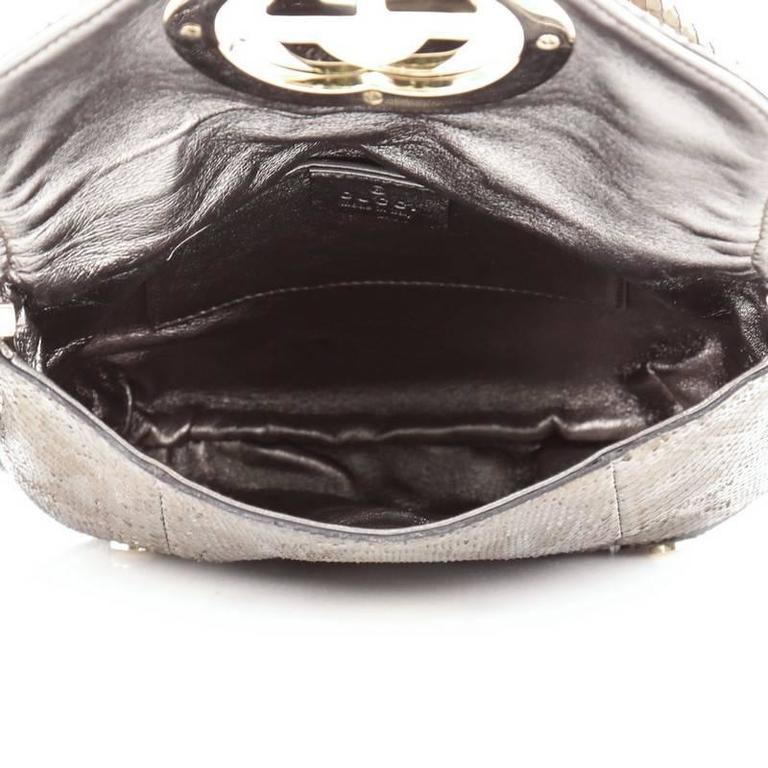 Gucci Britt Tasche Python mit Quaste und Klappe