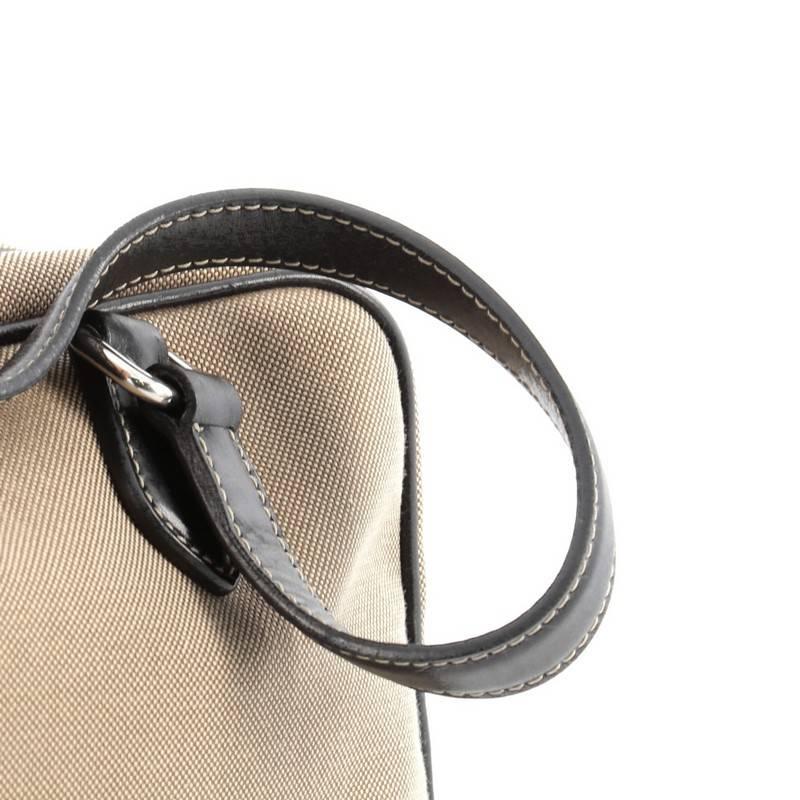 Prada Logo Bauletto Handbag Canvas with Leather Medium 1