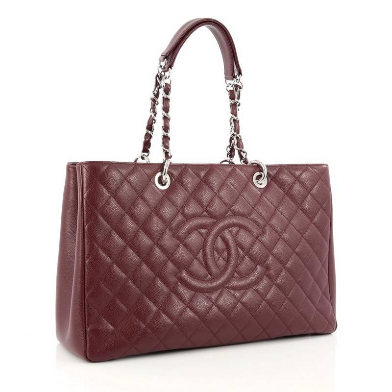 Brown Chanel Grand Shopping Tote Quilted Caviar XL