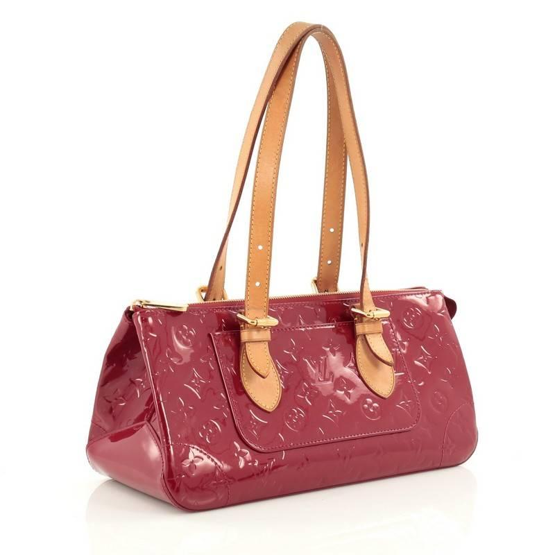 Red Louis Vuitton Rosewood Avenue Handbag Monogram Vernis