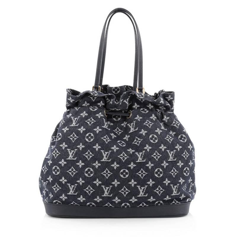 Black Louis Vuitton Noefull Handbag Denim MM