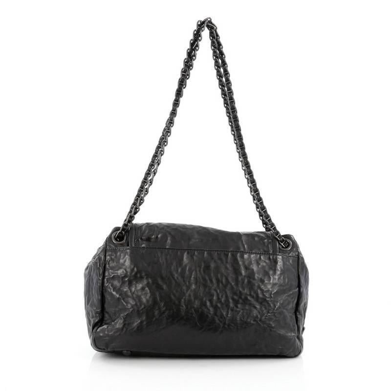 Prada Pushlock Chain Flap Shoulder Bag Nappa Antique Medium In Good Condition In NY, NY