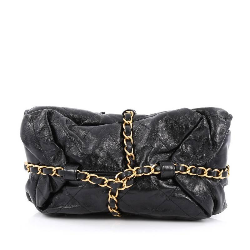 Chanel Midnight Swim Baluchon Clutch Quilted Calfskin In Good Condition In NY, NY