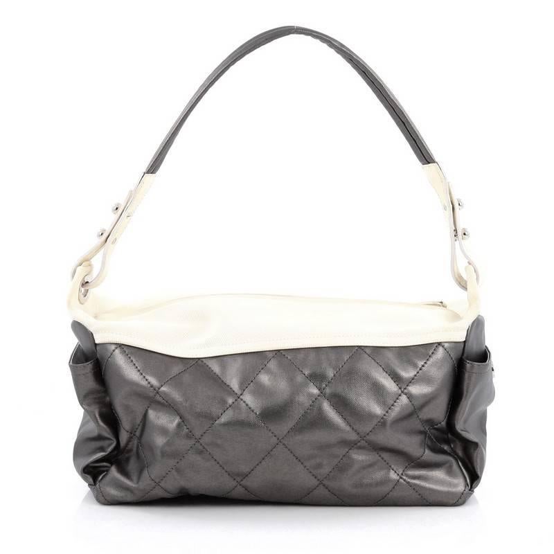 Chanel Biarritz Hobo Lienzo Acolchado Grande en Bueno Estado en NY, NY