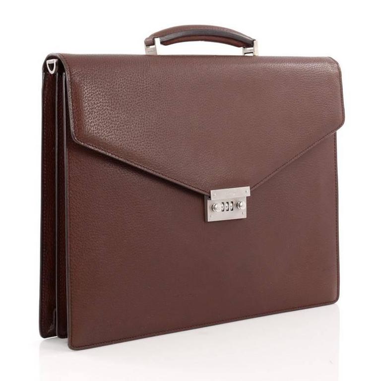 Salvatore Ferragamo Revival Combination Lock Briefcase Leather at