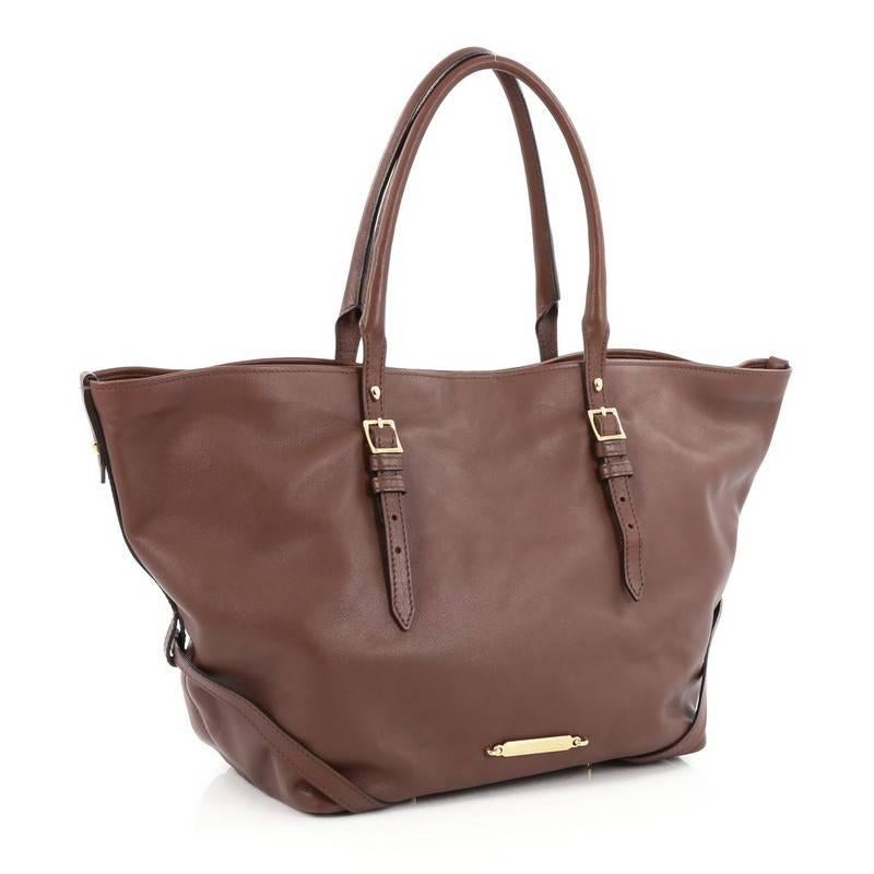 Brown Burberry Bridle Salisbury Tote Leather Medium