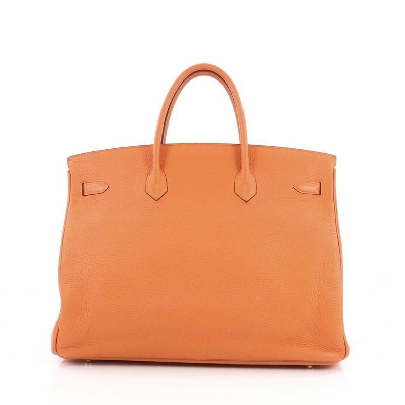 Women's or Men's Hermes Birkin Handbag Orange Togo with Gold Hardware 40