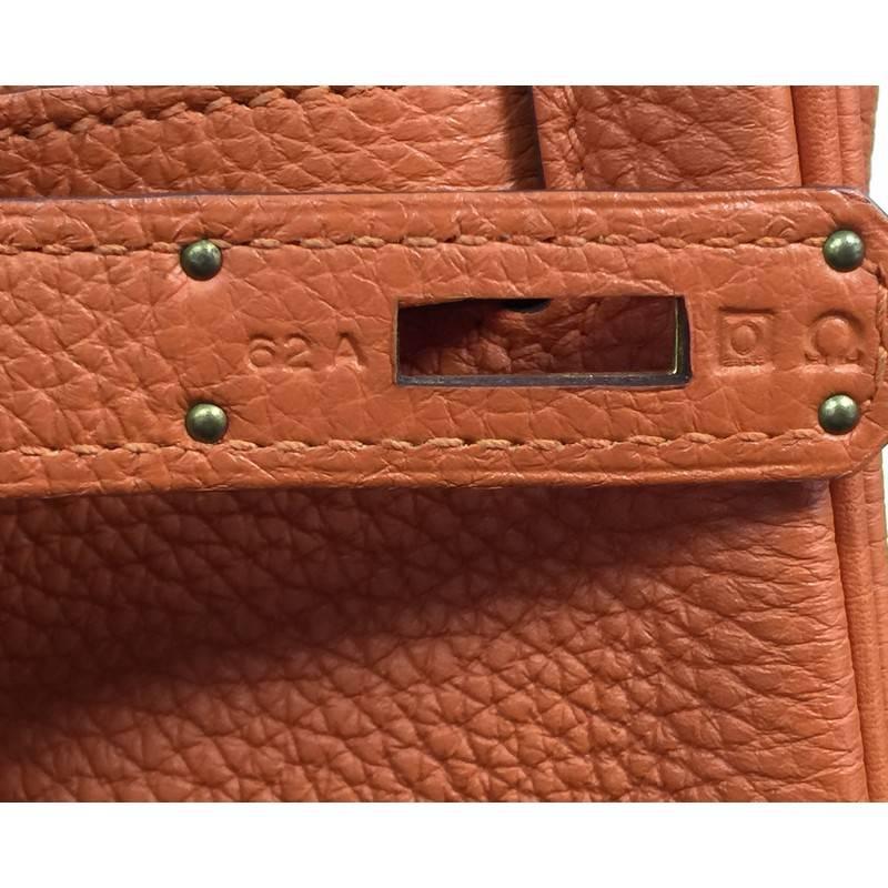 Hermes Birkin Handbag Orange Togo with Gold Hardware 40 4