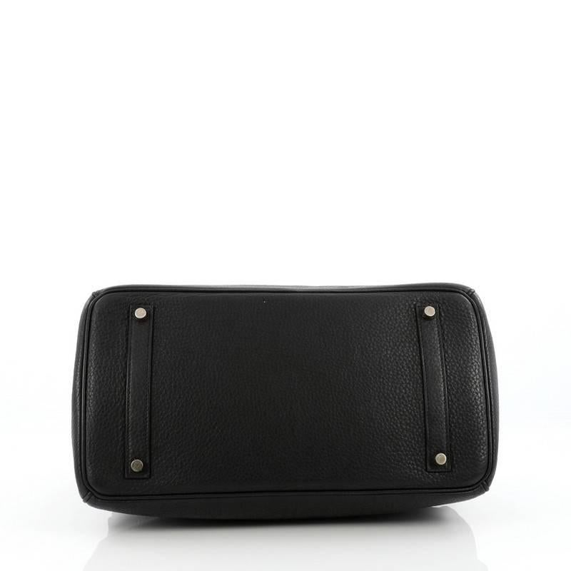 Hermes Birkin Handbag Black Clemence with Gold Hardware 35 1