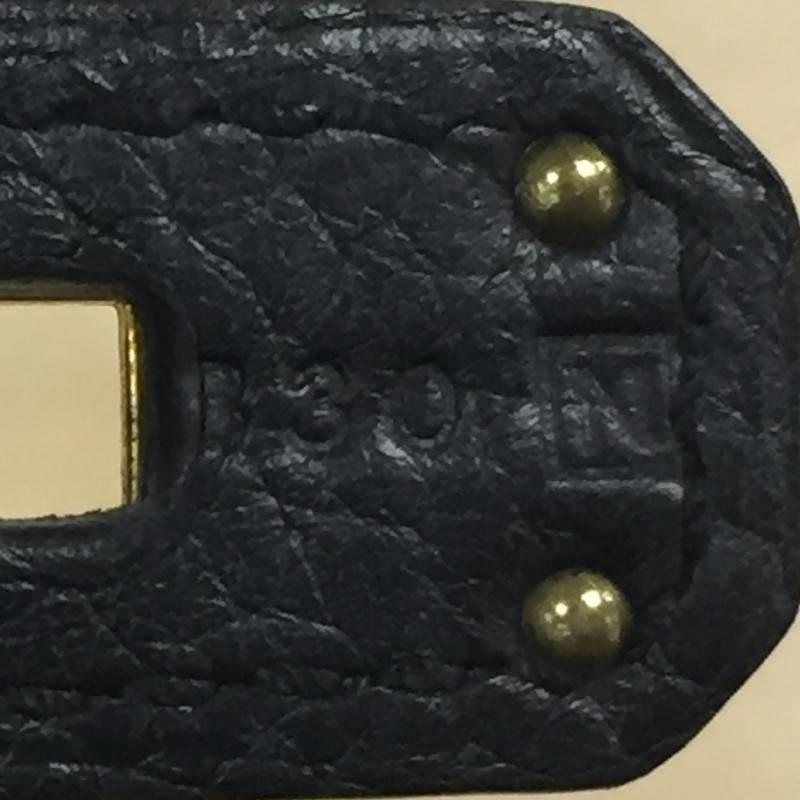Hermes Birkin Handbag Black Clemence with Gold Hardware 35 4