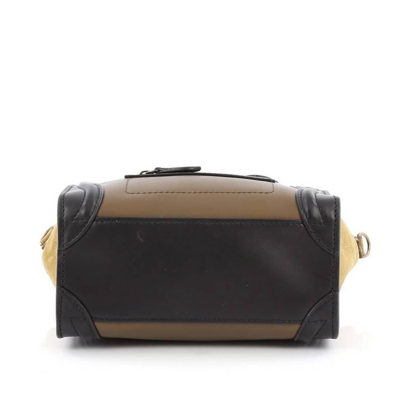 Women's Celine Bicolor Luggage Handbag Smooth Leather Nano