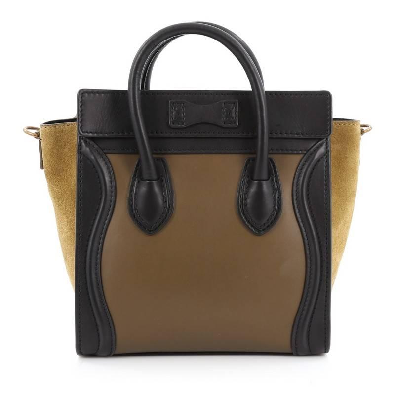 Celine Bicolor Luggage Handbag Smooth Leather Nano In Good Condition In NY, NY