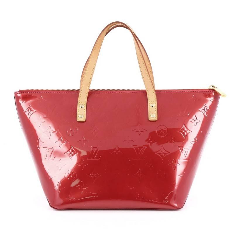 Pink Louis Vuitton Bellevue Handbag Monogram Vernis PM