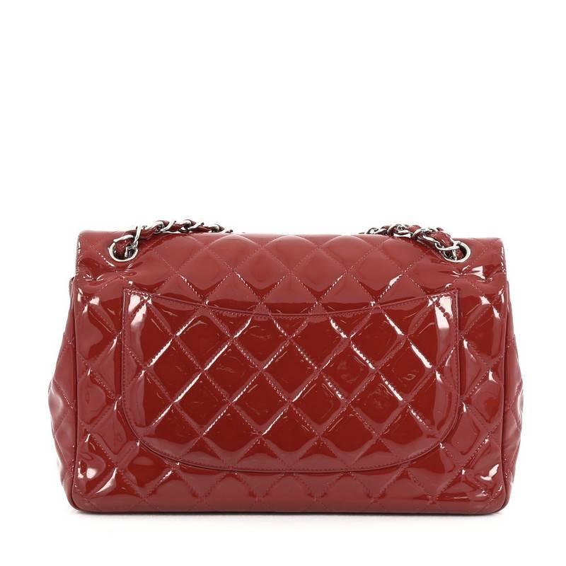 Chanel Classic Double Flap Bag Quilted Patent Jumbo In Good Condition In NY, NY