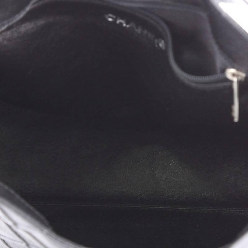 Black Chanel Vintage CC Lock Flap Shoulder Bag Quilted Caviar Small