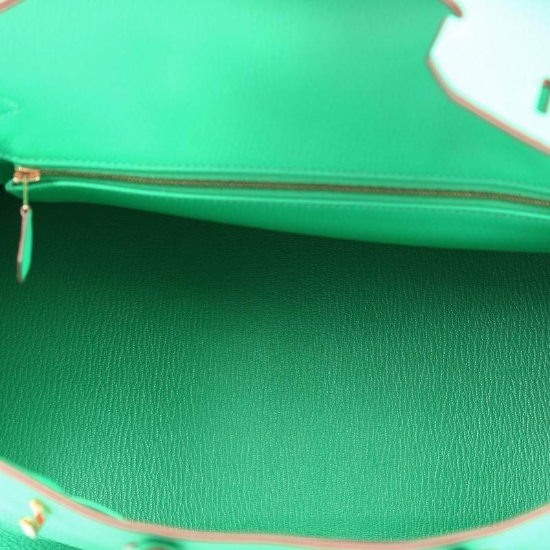 Hermes Birkin Handbag Menthe Green Clemence with Gold Hardware 35 1