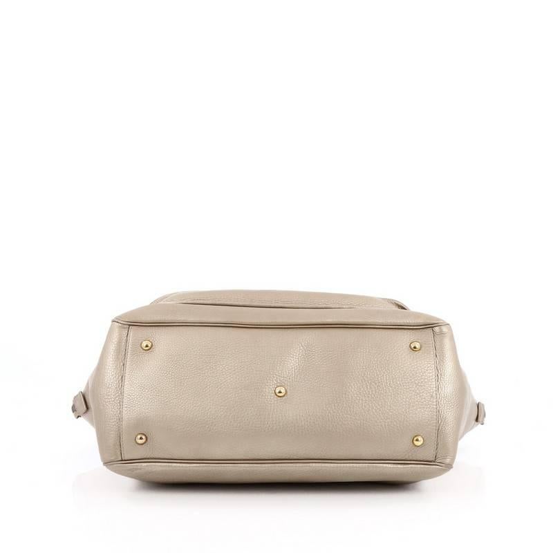 Beige Gucci 1973 Top Handle Bag Leather Medium