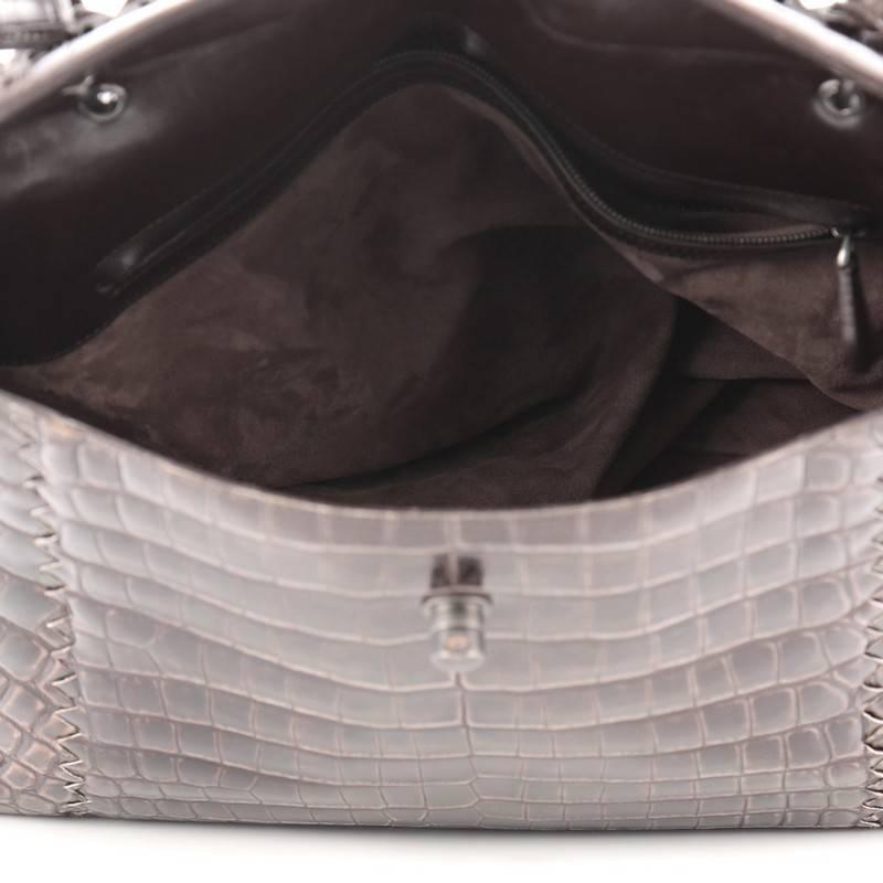 Black Bottega Veneta Tie-Dye Tiina Bag Crocodile Large