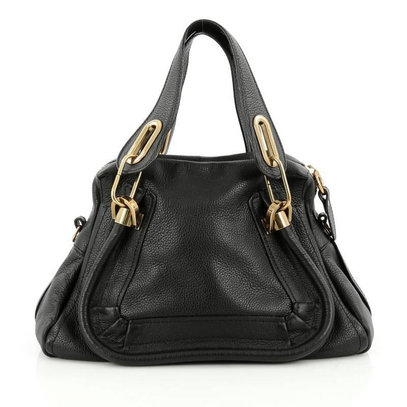 Black Chloe Paraty Top Handle Bag Leather Small