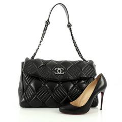 Chanel In and Out Flap Bag Quilted Lambskin Maxi