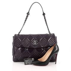 Chanel In and Out Flap Bag Quilted Lambskin Maxi