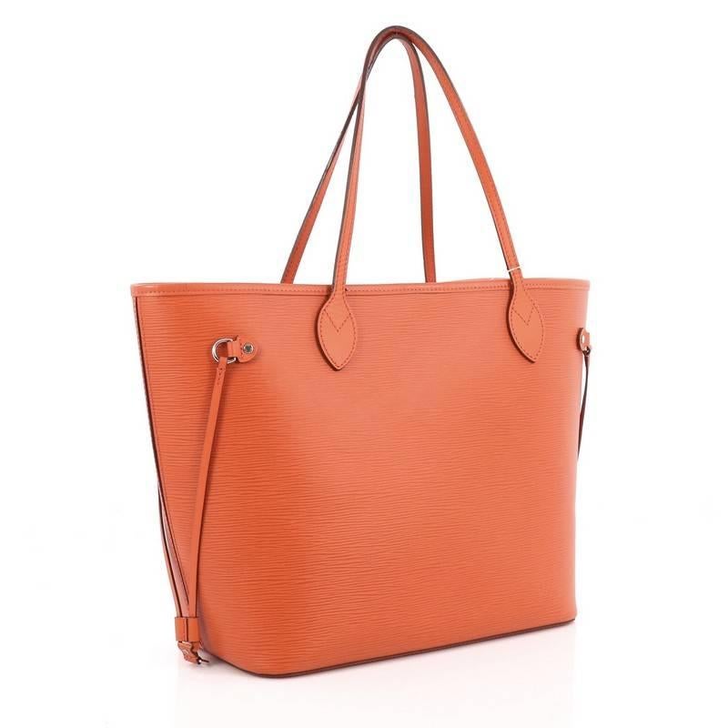 Orange Louis Vuitton Neverfull Tote Epi Leather MM