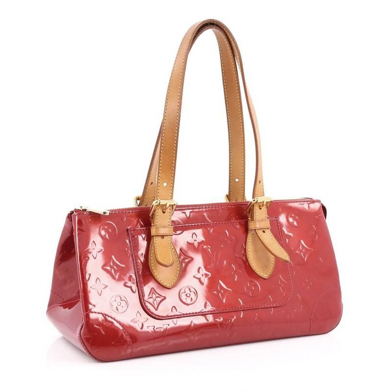 Red Louis Vuitton Rosewood Avenue Handbag Monogram Vernis