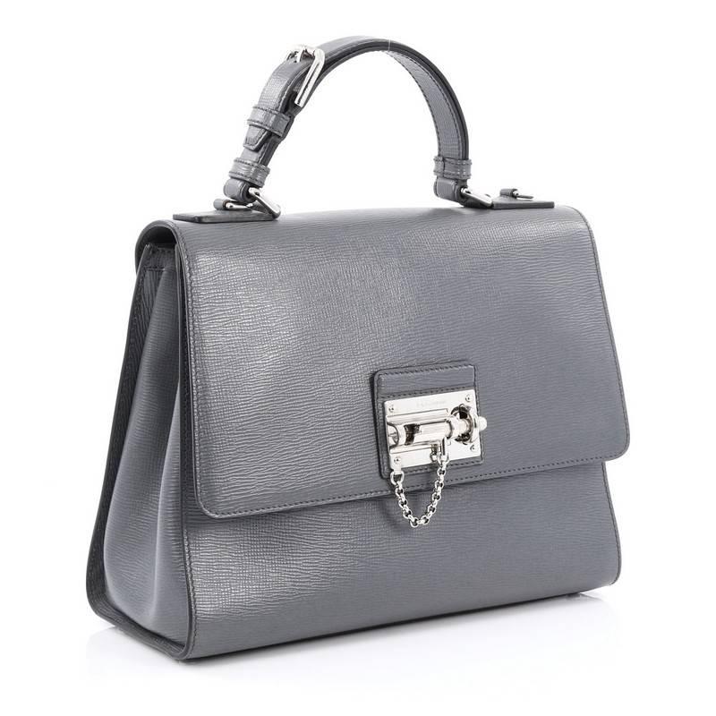 Gray Dolce & Gabbana Model: Monica Handbag Leather Large