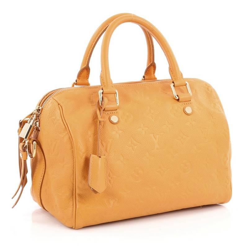 Orange Louis Vuitton Speedy Bandouliere Bag Monogram Empreinte Leather 25