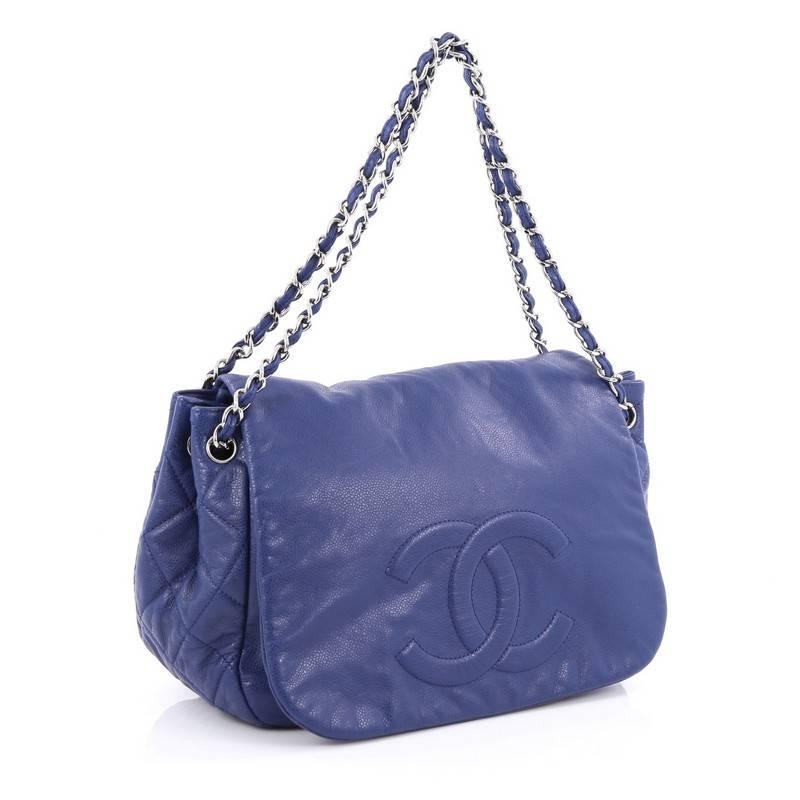 Purple Chanel Timeless Accordion Flap Bag Caviar