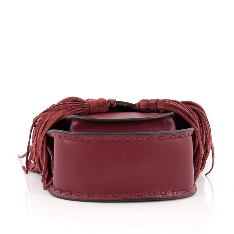 Chloe Hudson Fringe Tassel Handbag Leather Mini In Good Condition In NY, NY